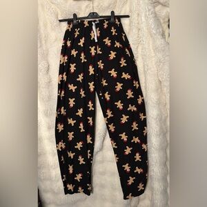 Gingerbread Print Pajamas - Black